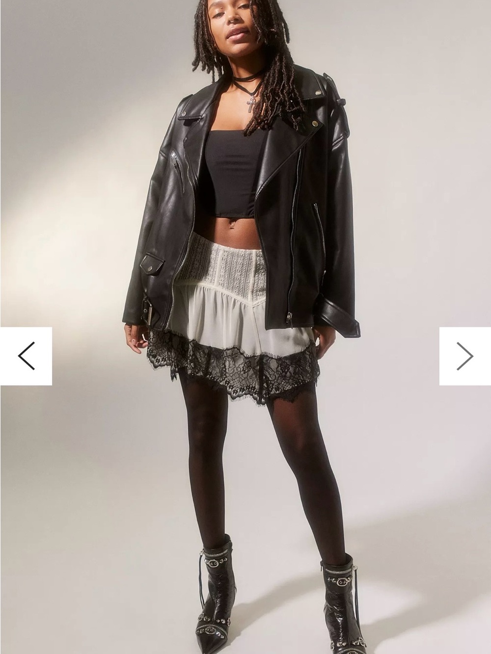 UO Rosalina Lace Dropped-Waist Mini Skirt - Size XS